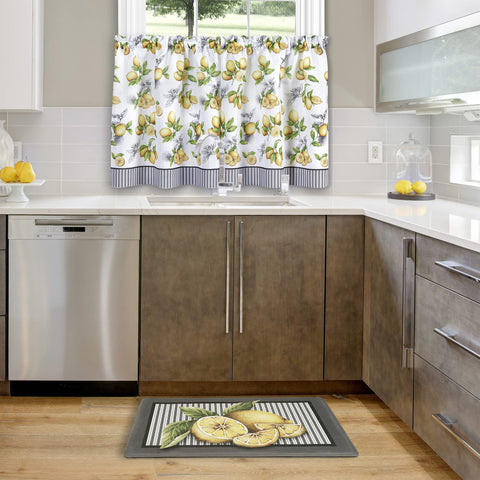 Anti-Fatigue Floor Comfort Mat - 18 x 30 Inch (Lemon Drop) - Waterproof Non-Slip Rug - Easy to Clean Cushioned Mat for Kitchen, Bathroom, Standing Desk & Office - Achim Home Decor