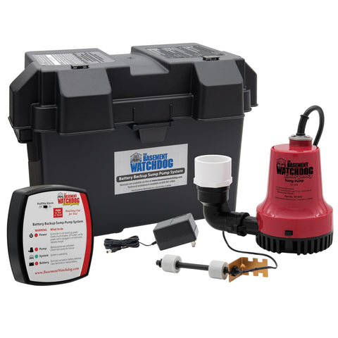 The Basement Watchdog Emergency Backup Sump Pump System (BWE) Pumps 2,000 Gallons Per Hour
