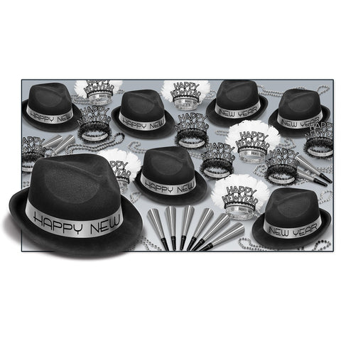Beistle Chairman Assortment for 50 People, One Size, Black/Silver/White