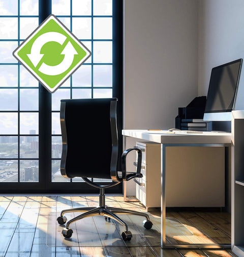 Cleartex® Enhanced Polymer Lipped Chair Mat for Hard Floors - 48" x 51"