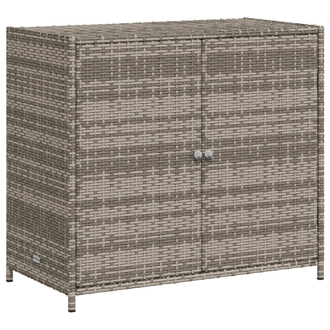 vidaXL Outdoor Storage Box 80 Gal Deck Box PE Rattan with Water-Resistant Bag, Gray 32.7"x17.7"x29.9" for Patio Tools & Accessories, Poly Rattan Storage Cabinet, Garden Storage Furniture