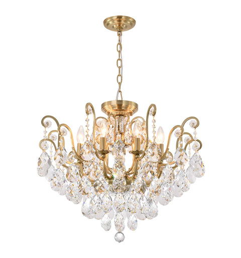 Bethel International BET62 8-Light Chandelier, Antique Brass