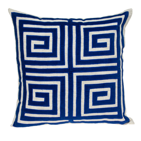 Parkland Collection Gio Contemporary Blue Pillow Cover with Poly Insert