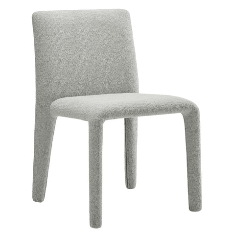 Modway Rhodes Fully Upholstered Dining Chair in Dove Gray – Modern Desk Side Chair - Chenille Fabric Accent Chair for Living Room