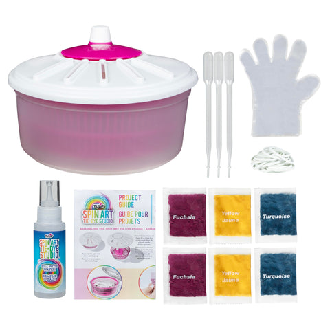 Tulip One-Step Tie-Dye Spin Art Kit, Fashion DIY with Fabric Dye, Fun Activity for All, Vibrant Classic Colors, Kids Age 8+