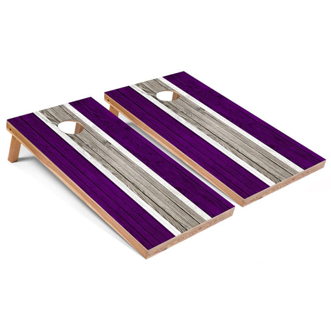 Skip's Garage Purple Striped All-Weather Cornhole Boards - PVC - NO Accessories