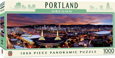 MasterPieces - 1000 Piece Jigsaw Puzzle, Portland Skyline Panoramic, Fun for Adults, Family, Kids 13"x39"