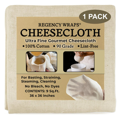 Regency Wraps Chef-Grade 100% Cotton Cheese Cloth 36"X36" 9 sqft, 1 pc