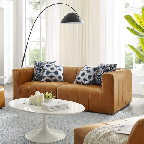 Modway EEI-4513-TAN Bartlett Vegan Leather Vegan Leather 2-Piece Loveseat, Tan