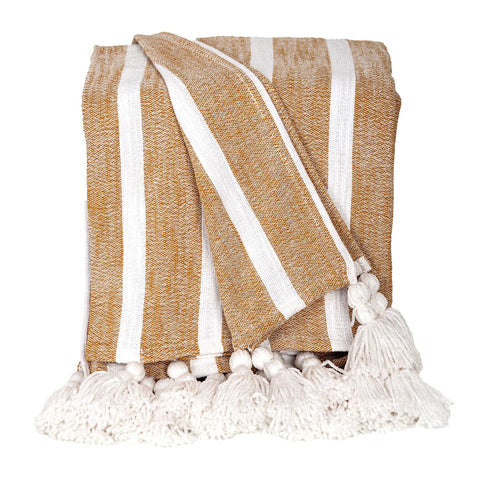 Parkland Collection Best 50” x 60” Mustard Cotton Slub Throw from