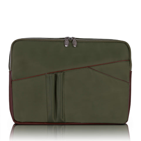 McKlein Crescent, 14" Laptop Sleeve Case with Leather Trim/Laptop or Tablet Bag Case, Sleek Water Repellent Design, Lightweight Business School College Casual