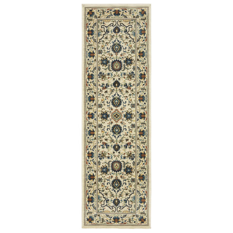 Oriental Weavers Francesca Area Rug - FR10A - 2'3" x 7'6" - in Ivory/Multi - Vintage Inspired, Stain Resistant, Family and Pet Friendly, Entryway, Hallway Runner Rug
