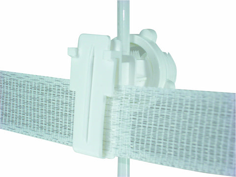 Field Guardian Round Post Polytape Screw-On Insulator, 2-Inch, White