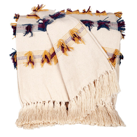 Parkland Collection Best Handloomed Multi Cotton Slub Throw (50” x 60”) from