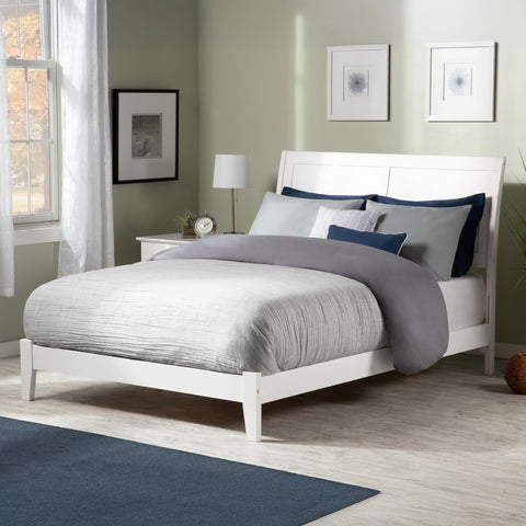 AFI Portland Full Size Bed with Charging Station in White