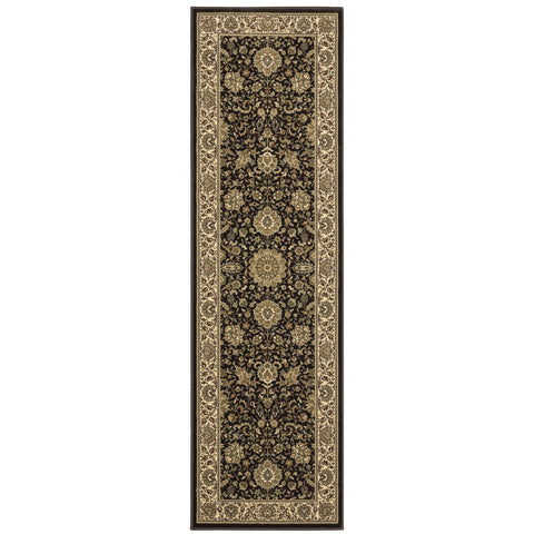 Oriental Weavers Ariana Area Rug - 172D2-2'3" x 7'9" - in Brown/Ivory - Vintage Inspired, Stain Resistant, Family and Pet Friendly, Entryway, Hallway Runner Rug