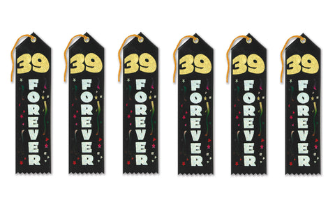 Beistle 6-Pack 39 Forever Award Ribbon, 2 by 8-Inch