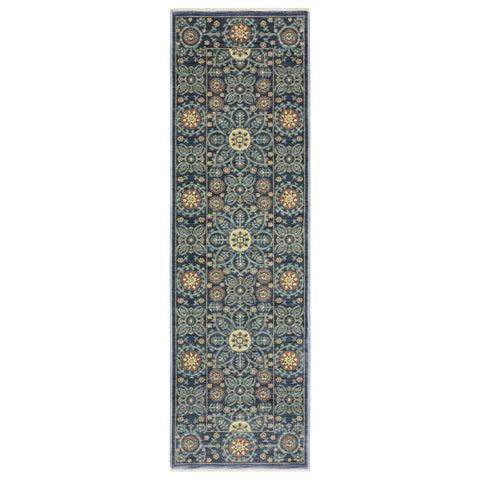 Oriental Weavers Francesca Area Rug - FR11B - 2'3" x 7'6" - in Blue/Rust - Vintage Inspired, Stain Resistant, Family and Pet Friendly, Entryway, Hallway Runner Rug
