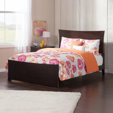 Atlantic Furniture Metro Traditional Bed with Matching Foot Board, Full, Espresso (AR9036031)