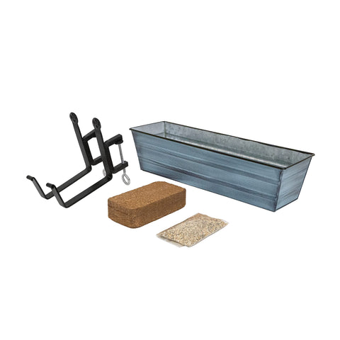 Bloom Box Garden Growing Kit Small Blue with Clamp-On Brackets
