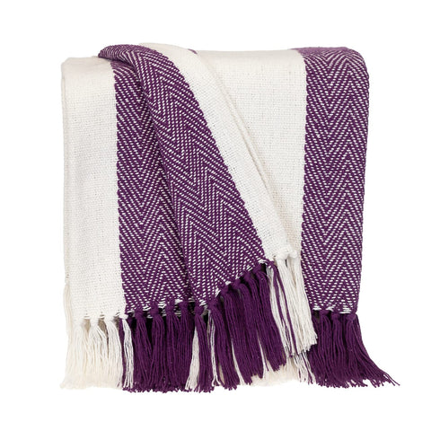 Parkland Collection Transitional Stripe Purple Rectangle 60 x 50 Throw