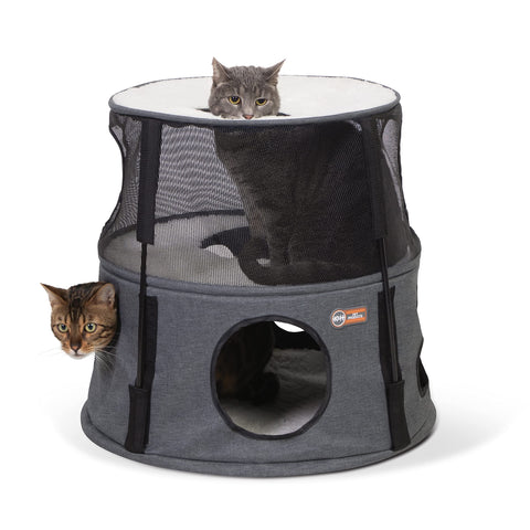K&H Pet Products Kitty Tower Classy Gray 2 Story