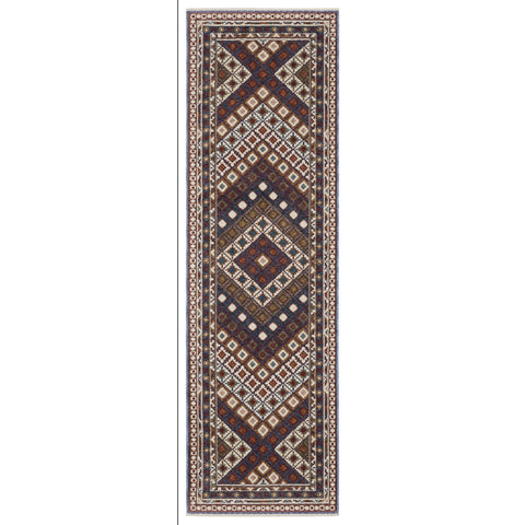 Oriental Weavers Hastings Area Rug - HA08B - 2'3" x 7'6" - in Red/Multi - Vintage Bohemian Style, Stain Resistant, Family and Pet Friendly, Entryway, Hallway Runner Rug