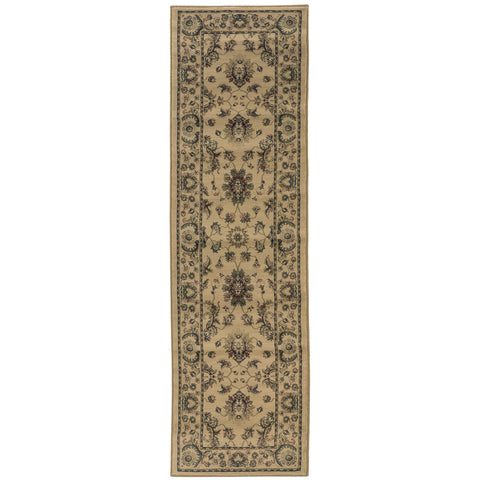 Oriental Weavers Ariana Area Rug - 311I3-2'3" x 7'9" - in Ivory/Green - Vintage Inspired, Stain Resistant, Family and Pet Friendly, Entryway, Hallway Runner Rug