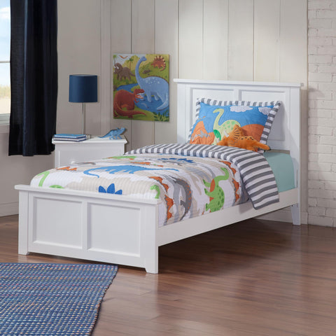 AFI, Madison Twin XL Foundation Bed with Matching Footboard, White