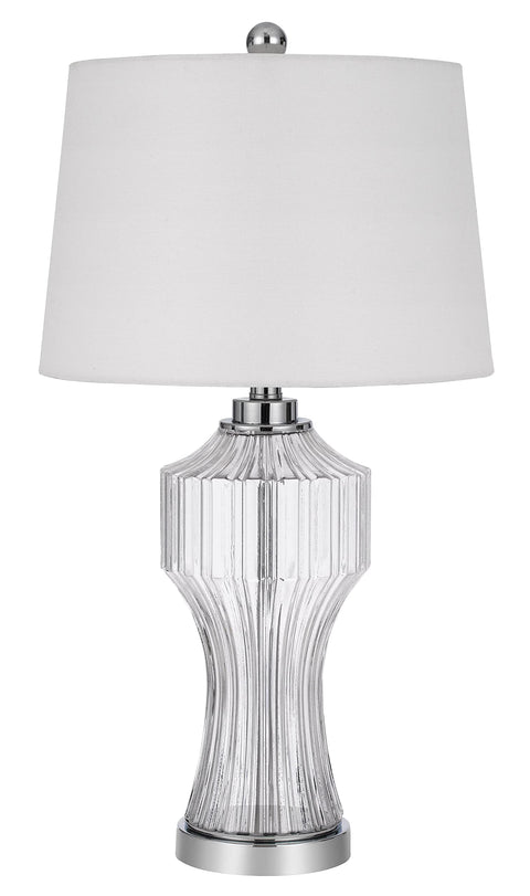 Cal 100W 3 Way Reston Column Glass Table lamp