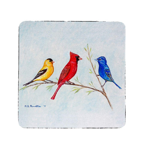 Betsy Drake Three Birds Coaster Set of 4