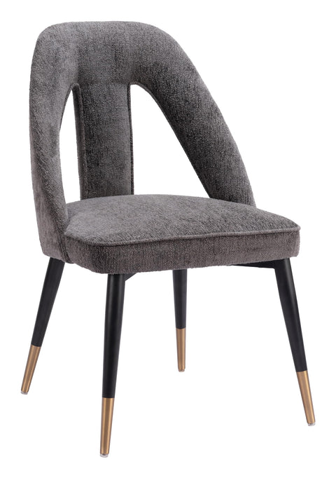 Zuo Artus Dining Chair Gray, Gray Dining Chair, Powder Coated Steel Leg, Plywood, Indoor Dining, 20.9" W x 22" D x 35" H