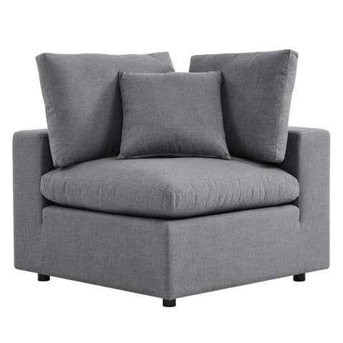 Modway Commix Outdoor Patio Sunbrella® Sectional Sofa Corner Chair in Gray