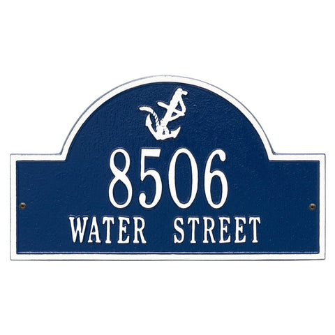 Personalized Anchor Arch Plaque-5124DW-Blue/White