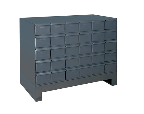 30 Drawers 17-3/4 Inch Deep Steel Construction For Small Part Storage Gray