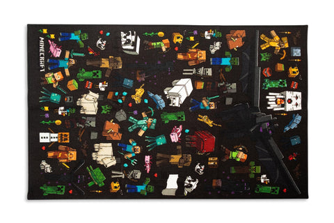 Minecraft Mob Printed Area Rug | Indoor Floor Mat, Accent Rugs for Living Room and Bedroom, Home Decor for Kids Playroom | Video Game Gifts and Collectibles | 60 x 39 Inches