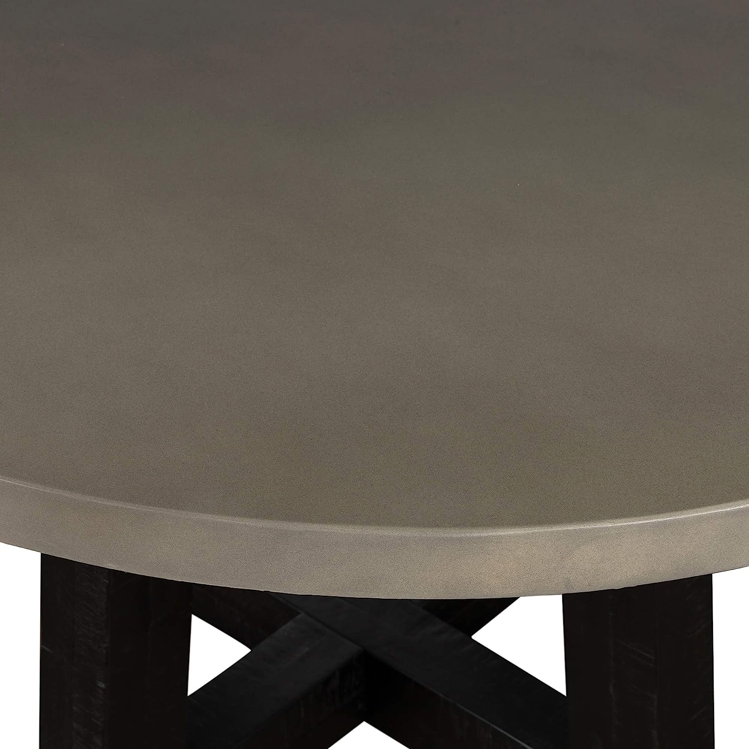 Armen Living Chester Concrete, Acacia Wood Dining Room Kitchen Table, 55&#34; Wide, Grey/Black