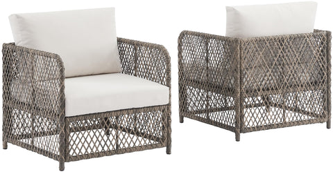 Granite Bay 2-Piece Wicker Outdoor Chair Set Créme/Stone - 2 Chairs