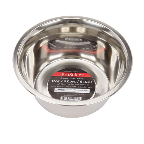 ProSelect Stainless Steel Classic Dog Bowl, 1-Quart