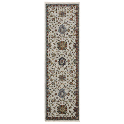 Oriental Weavers Aberdeen Area Rug - 751W1-2'3" x 7'6" - in Ivory/Multi - Vintage Inspired, Stain Resistant, Family and Pet Friendly, Entryway, Hallway Runner Rug