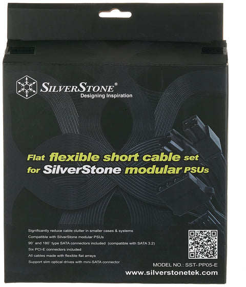 SilverStone Technology Flat Flexible Short Cable Set Designed for SilverStone Modular Power Supplies PP05-E