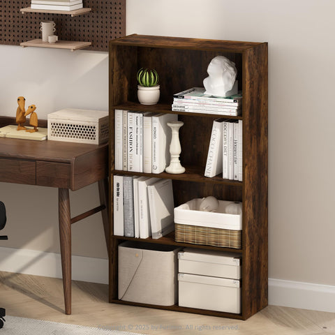 Furinno Simple Open Shelf Bookcases 4-Tier Amber Pine