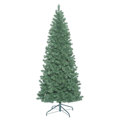Vickerman 7.5' Oregon Fir Slim Artificial Christmas Tree Unlit, Faux Christmas Tree, Seasonal Indoor Home Decor