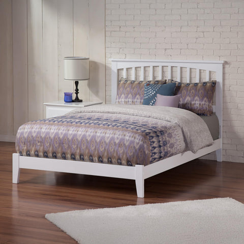 AFI, Mission Queen Solid Wood Low Profile Wood Platform Bed, White