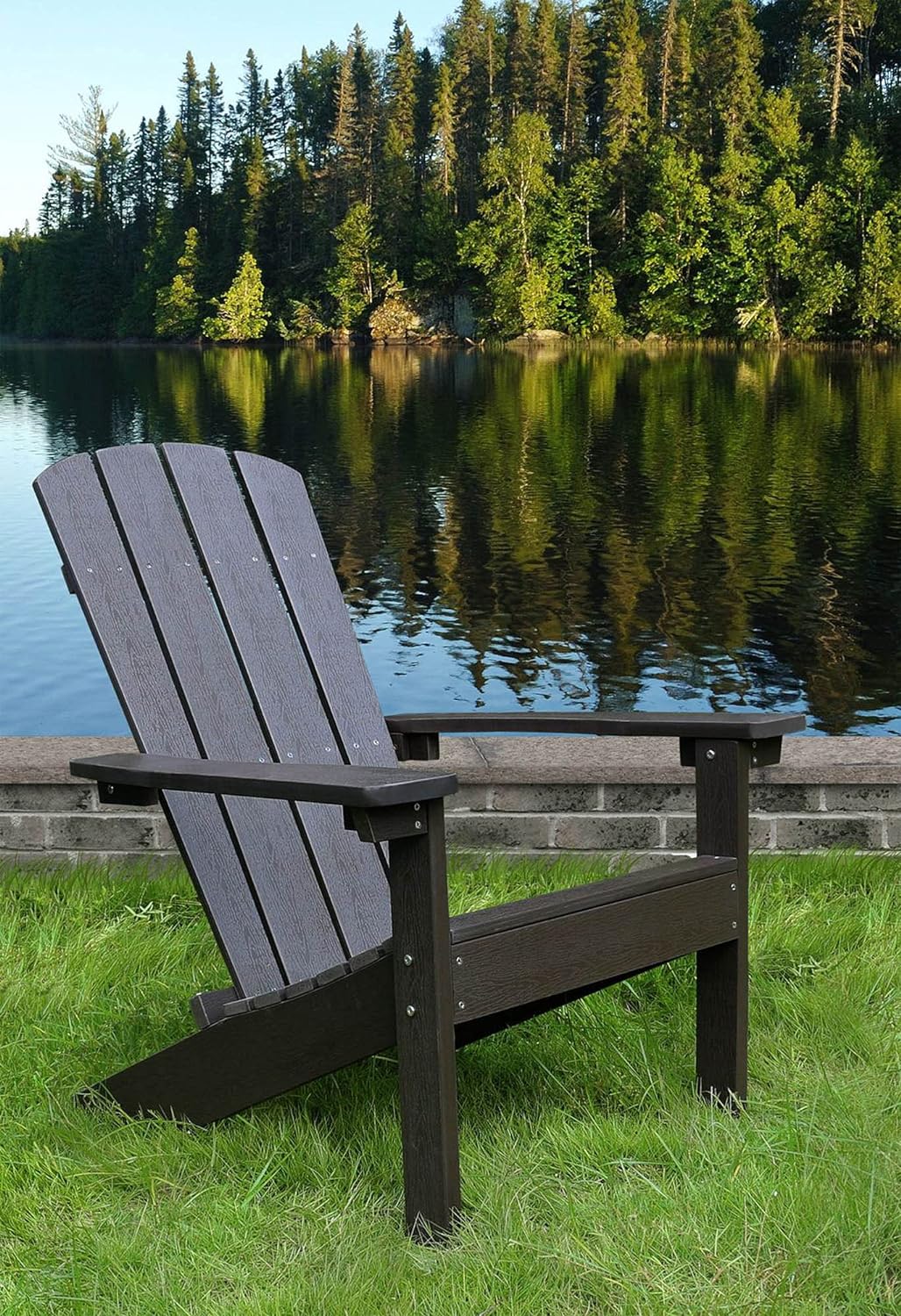 Lakeside Faux Wood Adirondack Chair, Espresso