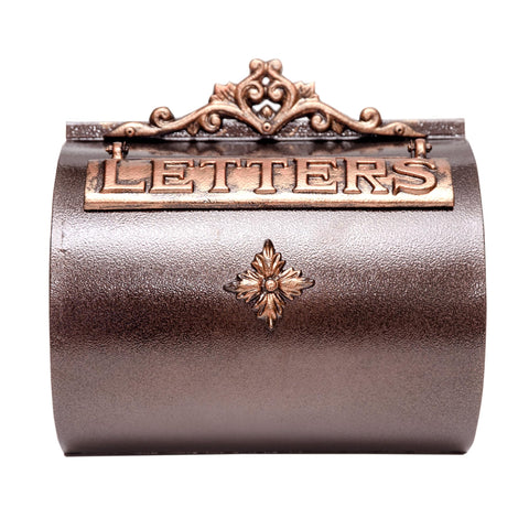 Large Capacity Mail Box, Vintage Bronze Finishing Galvanized Steel Wall-Mount Mailbox, Weather Resistant Galvanized Steel Rust Proof Metal Post Box, Size: 5.9" D x 13.3" W x 12.9" H – ME04