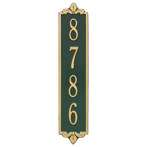 Whitehall 3001GG Personalized Lyon Vertical Wall Plaque in Green and Gold Color