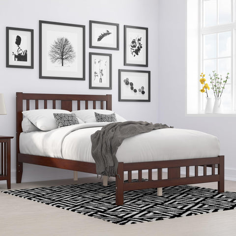 AFI, Tahoe Full Platform Bed with Matching Footboard, Walnut