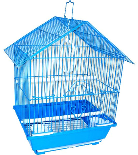 YML A1114MBLU House Top Style Small Parakeet Cage, 11" x 9" x 16"