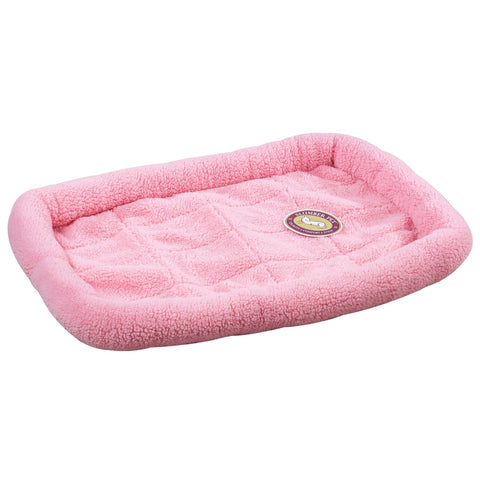 Slumber Pet Sherpa Crate Pet Bed with Bumper-Style Cushioning for Comfort in Crate